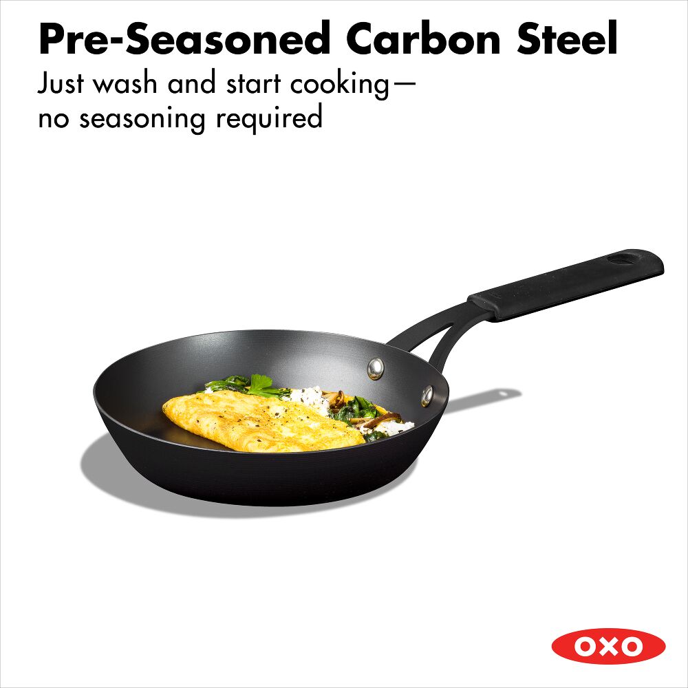 Carbon Steel Obsidian Series 8-Inch Frypan with Silicone Sleeve Z7