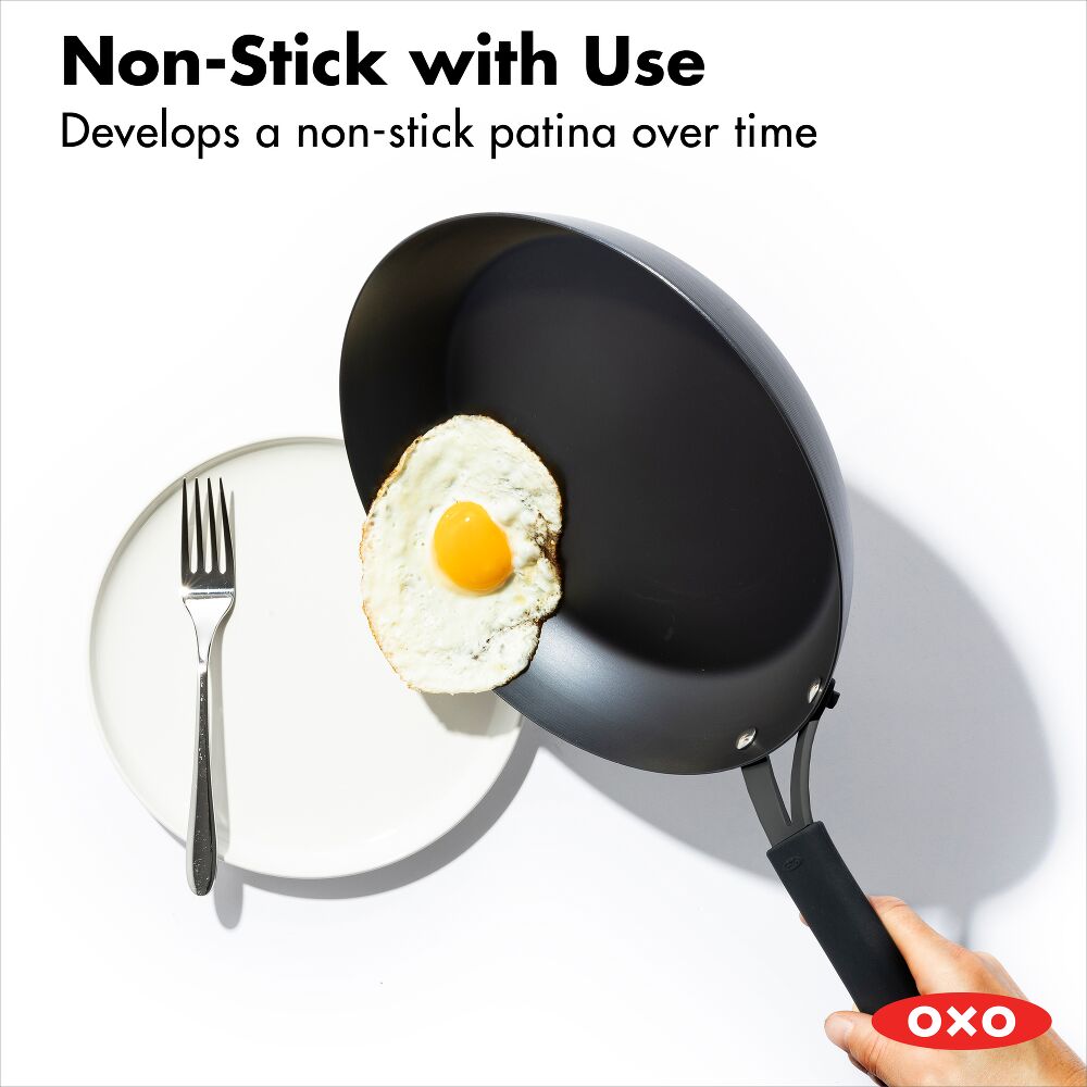Carbon Steel Obsidian Series 8-Inch Frypan with Silicone Sleeve Z7