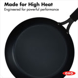 OXO Carbon Steel Obsidian Series 12-Inch Frypan with Silicone Sleeve H8