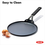 Obsidian Carbon Steel 10-Inch Crêpe Pan with Silicone Sleeve W8