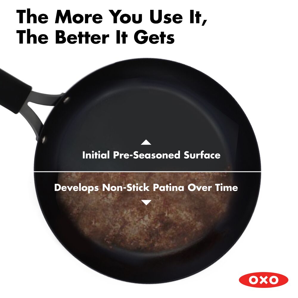 Carbon Steel Obsidian Series 12-Inch Wok with Silicone Sleeve L8