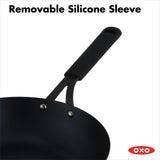 Carbon Steel Obsidian Series 12-Inch Wok with Silicone Sleeve L8