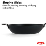 Carbon Steel Obsidian Series 12-Inch Wok with Silicone Sleeve L8
