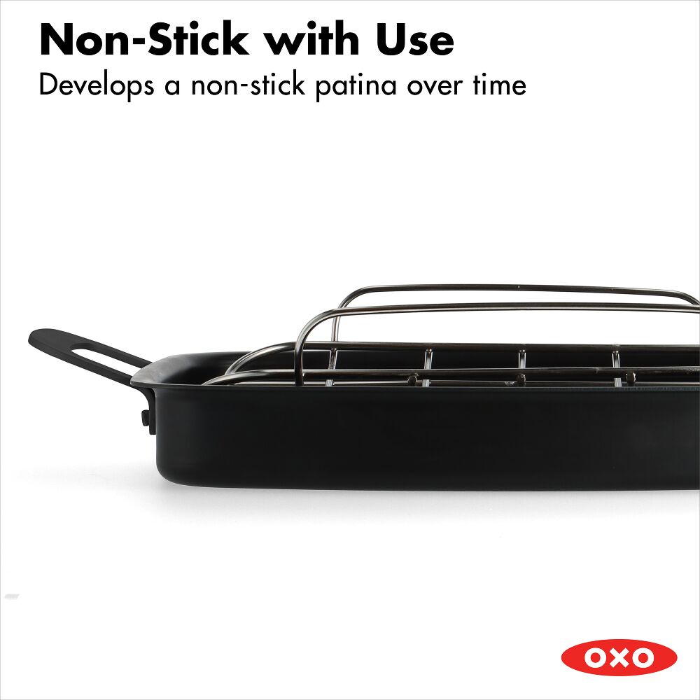 Carbon Steel Obsidian Series Roaster with Rack J5