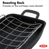 Carbon Steel Obsidian Series Roaster with Rack J5
