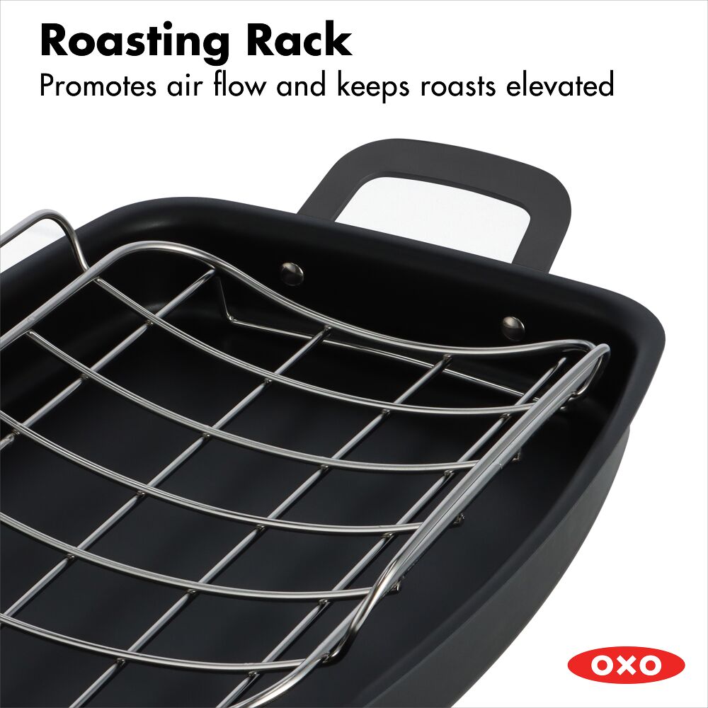 Carbon Steel Obsidian Series Roaster with Rack J5