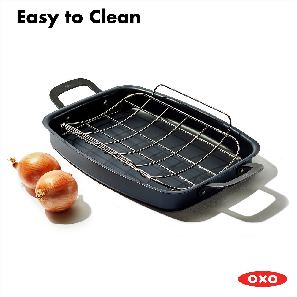 Carbon Steel Obsidian Series Roaster with Rack J5