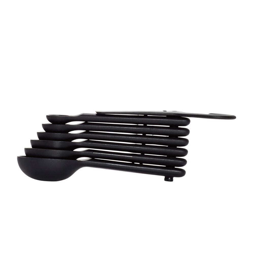 7 Piece Plastic Measuring Spoons - Black F6