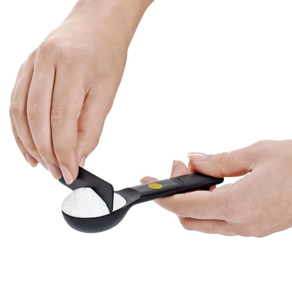 7 Piece Plastic Measuring Spoons - Black F6
