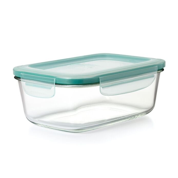 Smart Seal 8 Cup Glass Rectangle Container - Teal Z1