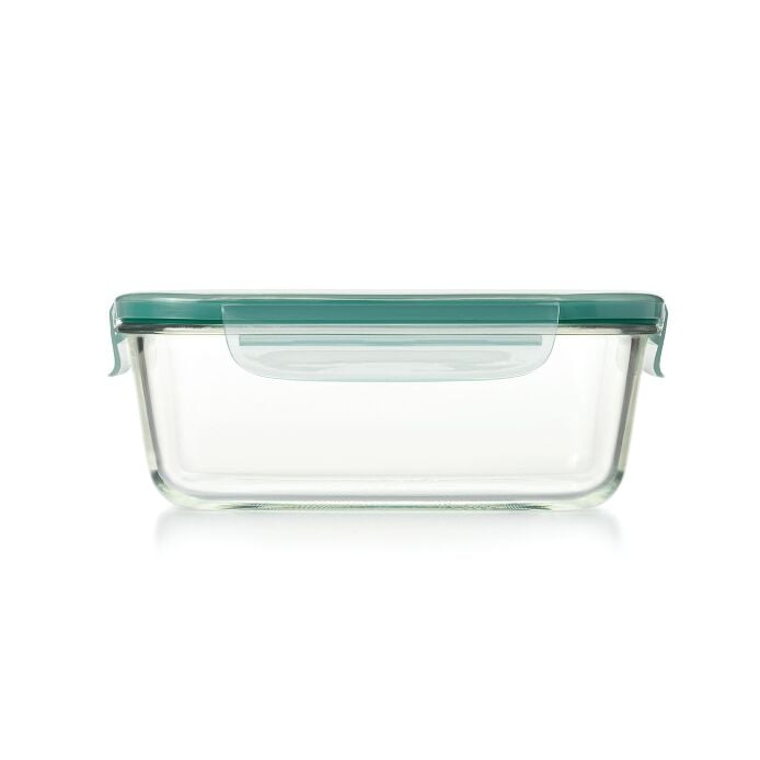 Smart Seal 8 Cup Glass Rectangle Container - Teal Z1
