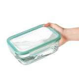 Smart Seal 8 Cup Glass Rectangle Container - Teal Z1