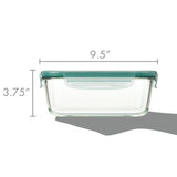 Smart Seal 8 Cup Glass Rectangle Container - Teal Z1