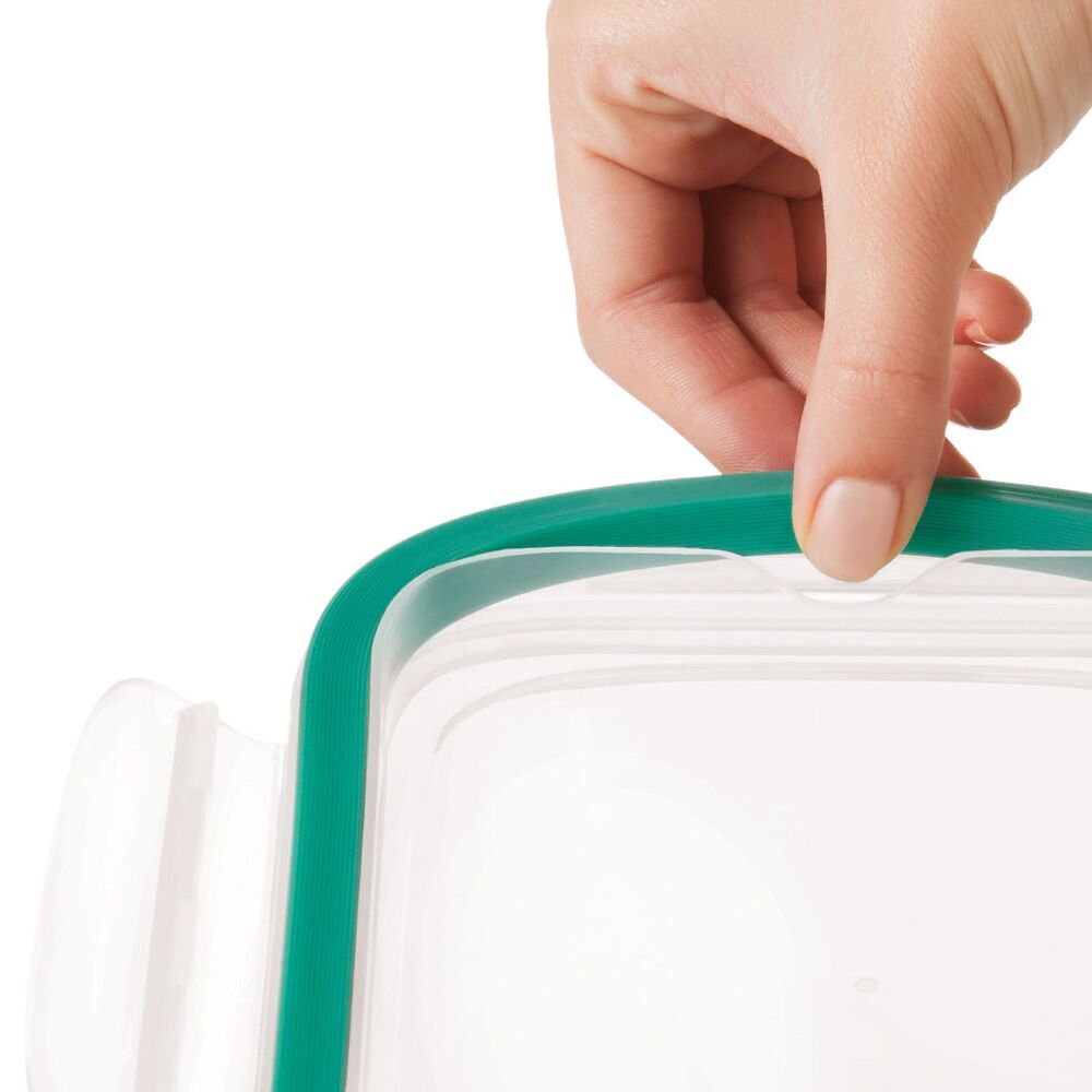Smart Seal 3.5 Cup Glass Rectangle Container - Teal A7