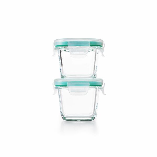 4 Piece Smart Seal Glass Mini Square Container Set D5