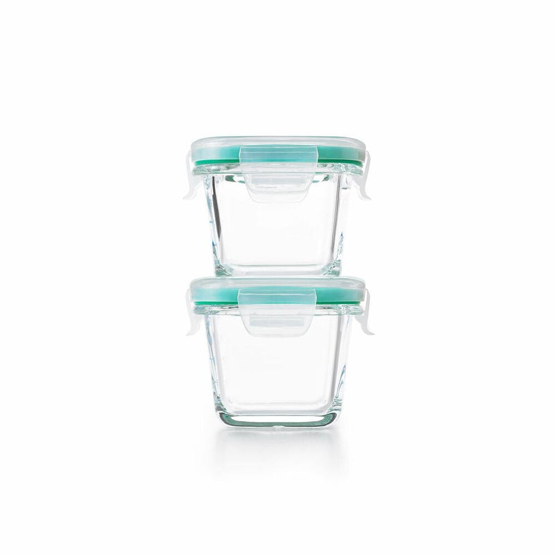 4 Piece Smart Seal Glass Mini Square Container Set T1