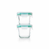 4 Piece Smart Seal Glass Mini Square Container Set D5