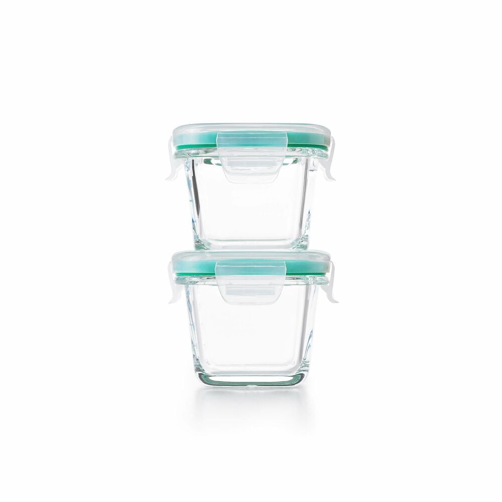 4 Piece Smart Seal Glass Mini Square Container Set D5