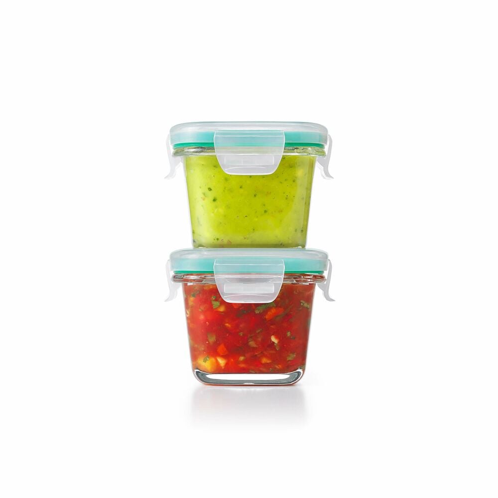4 Piece Smart Seal Glass Mini Square Container Set D5