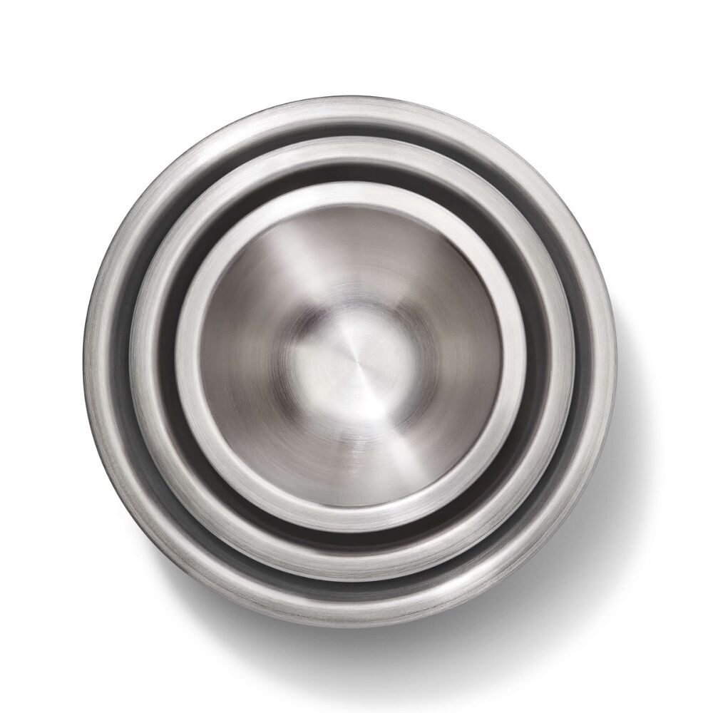 3-Piece Stainless Steel Mixing Bowl Set - Blue/Gray C1