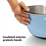 3-Piece Stainless Steel Mixing Bowl Set - Blue/Gray C1