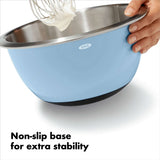 3-Piece Stainless Steel Mixing Bowl Set - Blue/Gray E1