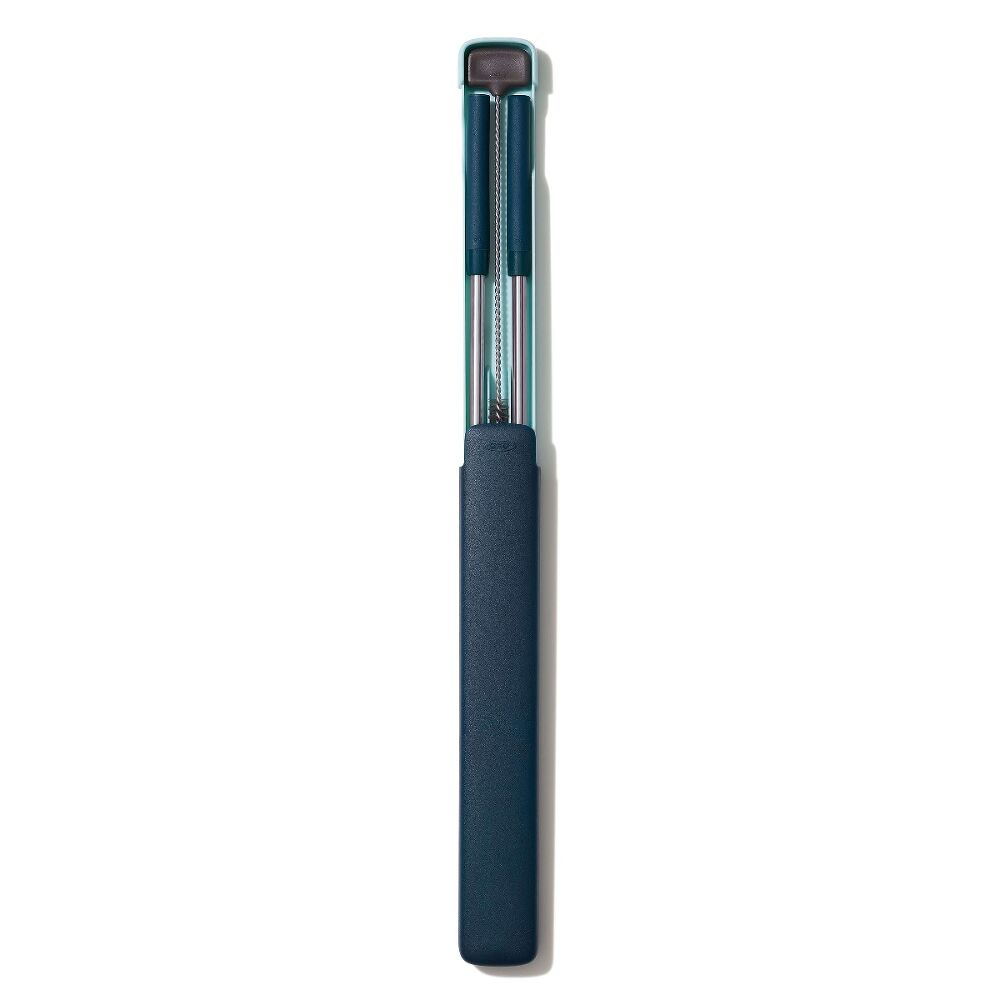 4-Piece Reusable Straw and Brush Set with Case S6