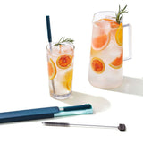 4-Piece Reusable Straw and Brush Set with Case S6