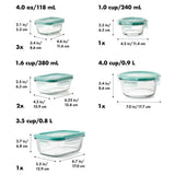 16 Piece Glass Smart Seal Everyday Container Set Y1
