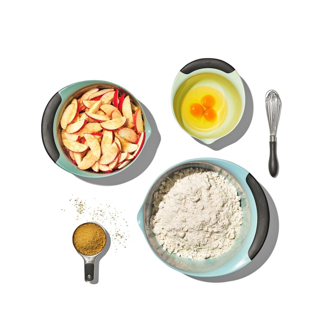3 Piece Mixing Bowl Set - Cadet Blue, Tower Grey, Jade M1