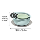 3 Piece Mixing Bowl Set - Cadet Blue, Tower Grey, Jade M1