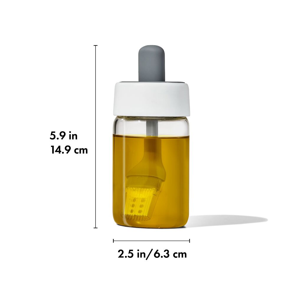 Glass Oil Bottle and Silicone Brush Set J2