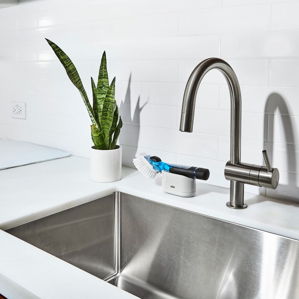 Soap Dispensing Dish Brush Storage Set X3