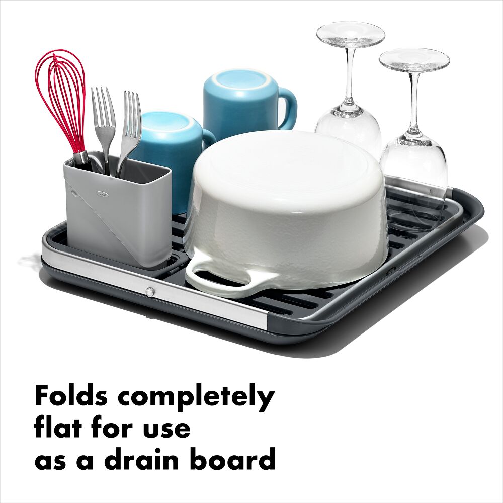 OXO Good Grips Aluminum Fold Flat Dish Rack W2