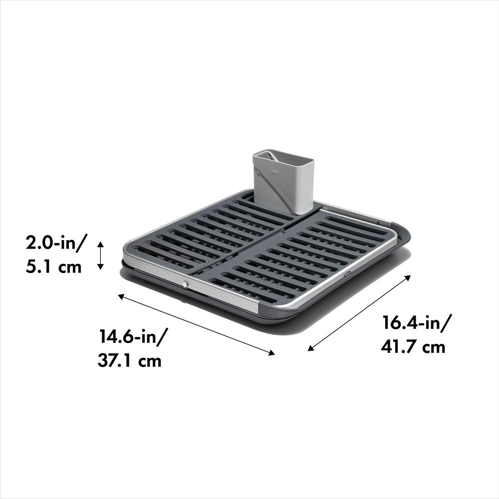 OXO Good Grips Aluminum Fold Flat Dish Rack W2