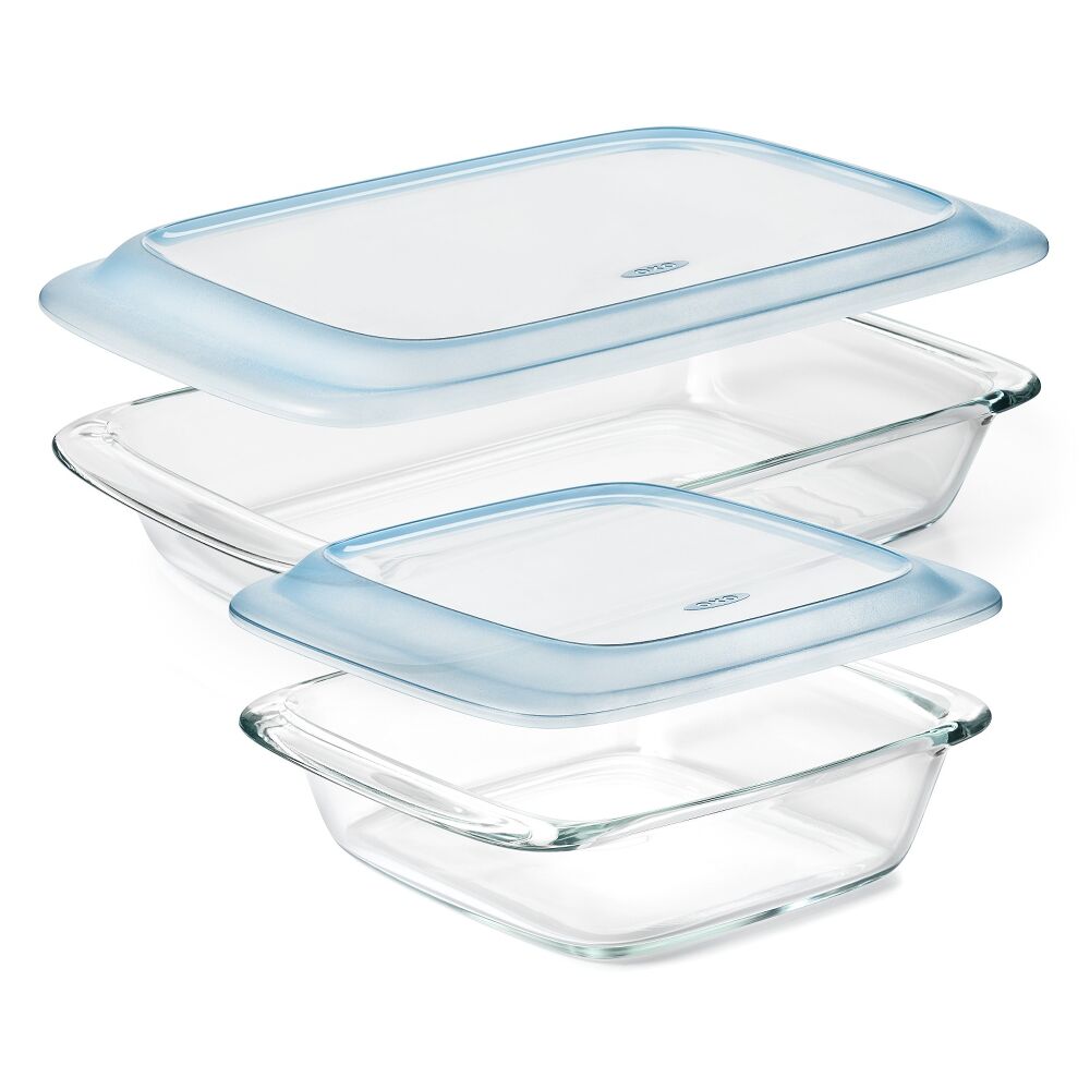 Glass Baking Dish with Lid (2.0 Qt) and Glass Baking Dish with Lid (3.0 Qt) Bundle Q5