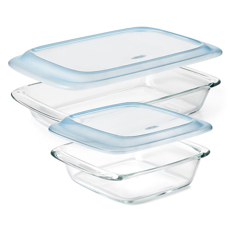 Glass Baking Dish with Lid (2.0 Qt) and Glass Baking Dish with Lid (3.0 Qt) Bundle Q5