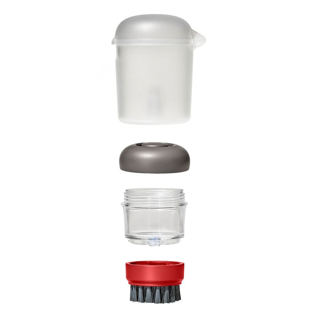 Outdoor Soap Dispensing Dish Brush with Storage Case O1