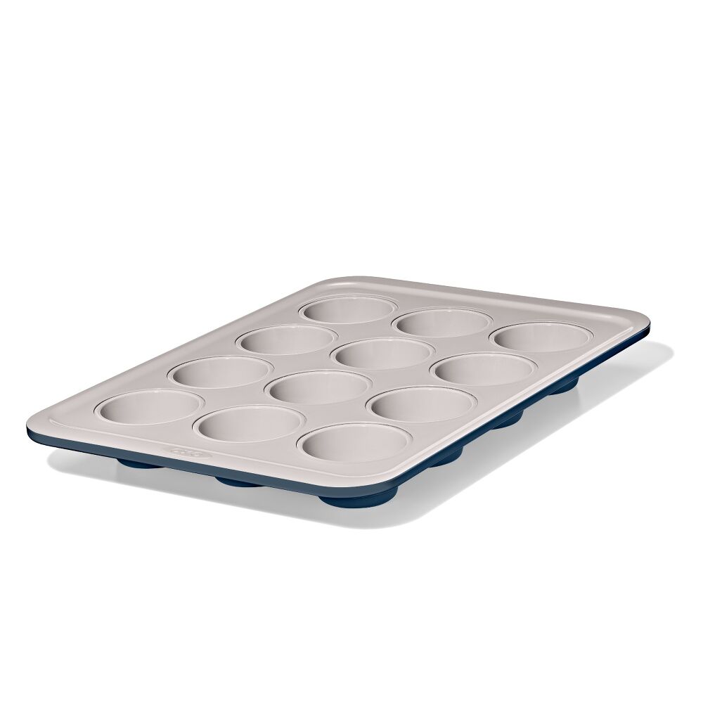 Non-Stick Pro Ceramic Coated Metal Bakeware 12 Cup Muffin Pan F3