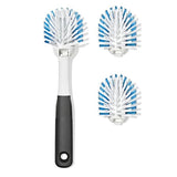 Nylon Bristle Dish Brush with Refills X8