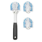 Nylon Bristle Dish Brush with Refills X8