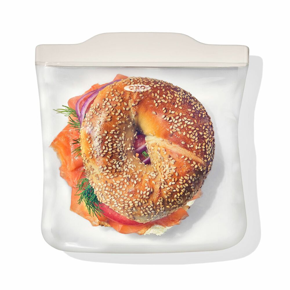 Silicone Reusable Bag -  4 Piece Lunch Set - Oat/Lagoon O0
