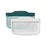 Silicone Reusable Bag -  4 Piece Lunch Set - Oat/Lagoon O0