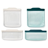 Silicone Reusable Bag -  4 Piece Lunch Set - Oat/Lagoon F5