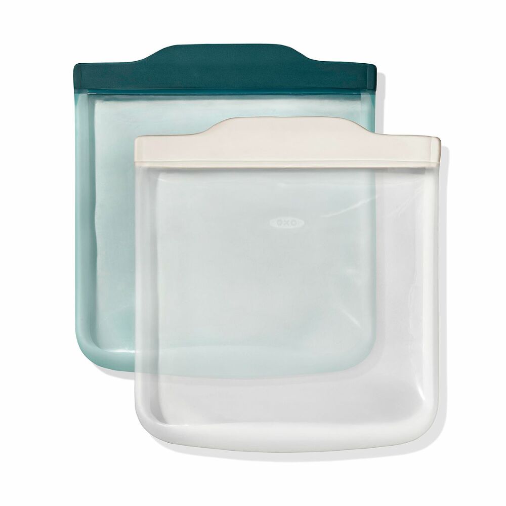 Silicone Reusable Bag -  4 Piece Lunch Set - Oat/Lagoon O0