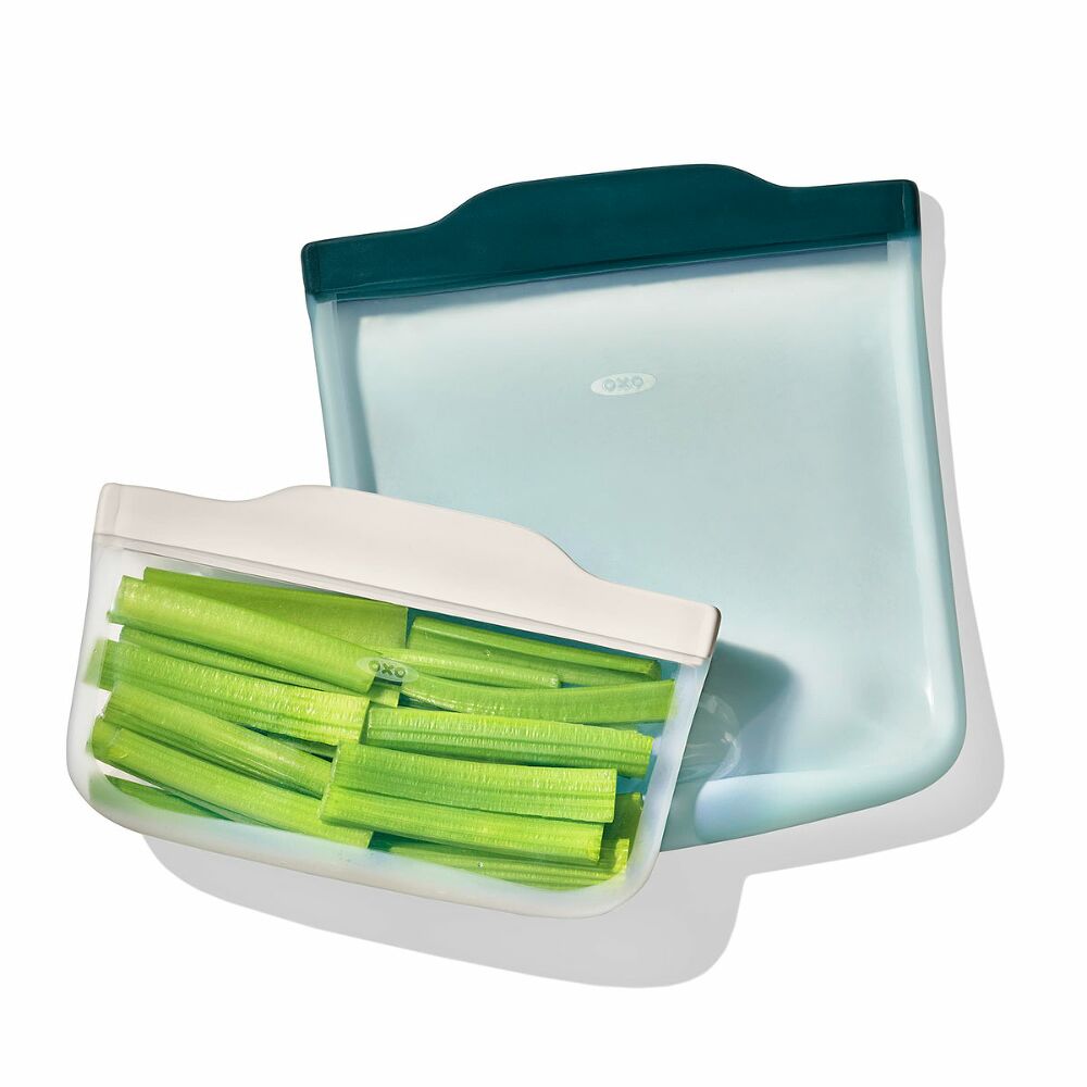 Silicone Reusable Bag -  4 Piece Lunch Set - Oat/Lagoon O0