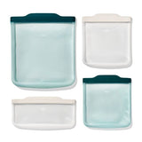 Silicone Reusable Bag - 4 Piece Starter Set - Oat/Lagoon B6