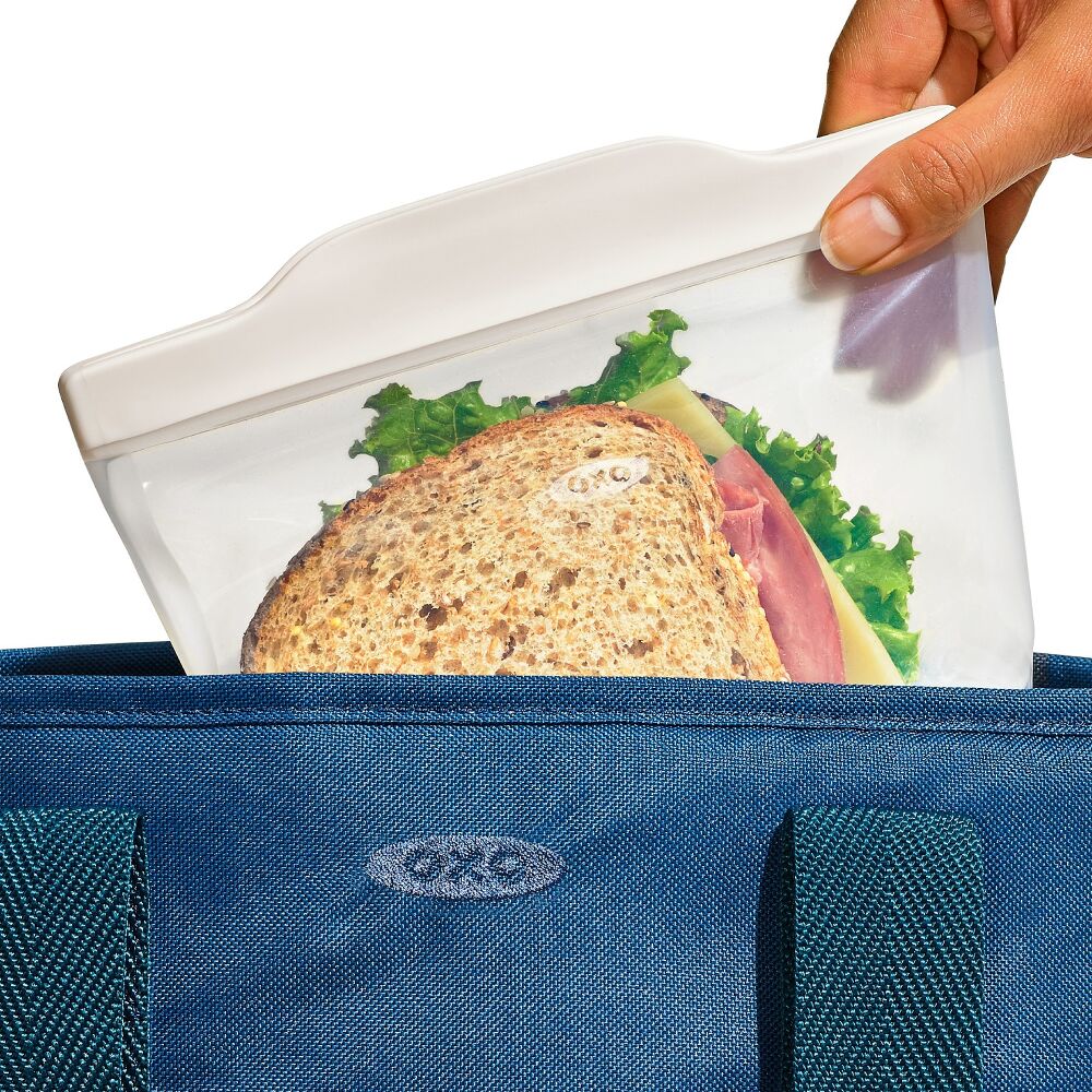 Silicone Reusable Bag - 4 Piece Starter Set - Oat/Lagoon B6