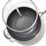 Trident Hybrid Non-Stick Stainless Steel 5 Qt Wok with Lid Y5