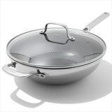 Trident Hybrid Non-Stick Stainless Steel 5 Qt Wok with Lid Y5